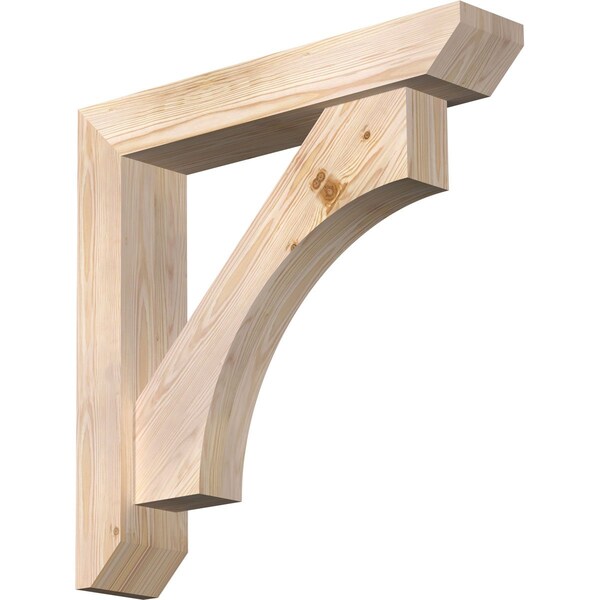 Ekena Millwork Westlake Slat Smooth Bracket w/ Offset Brace, Douglas Fir, 5 1/2"W x 28"D x 28"H BKT0604X28X28WTL06SDF - main